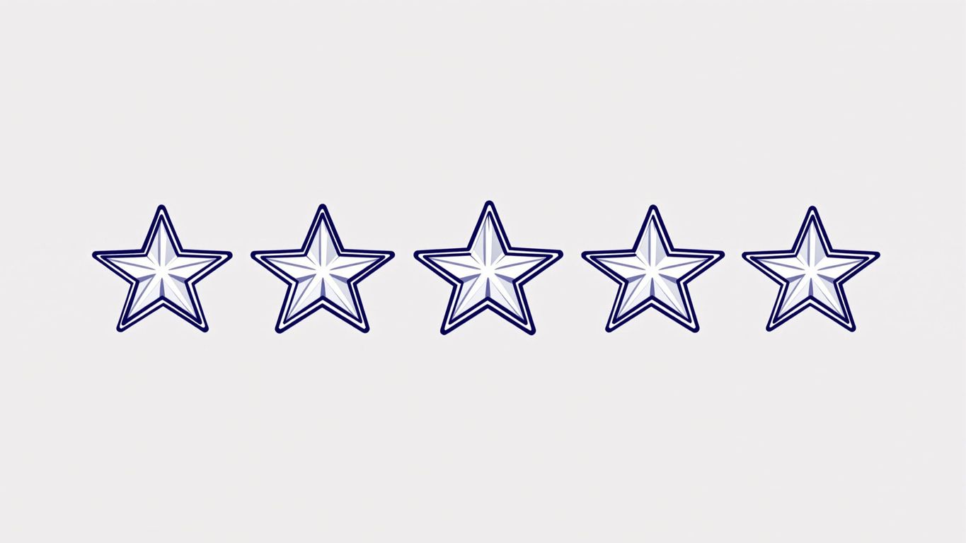 Vector illustration of five stars in a minimalist style.